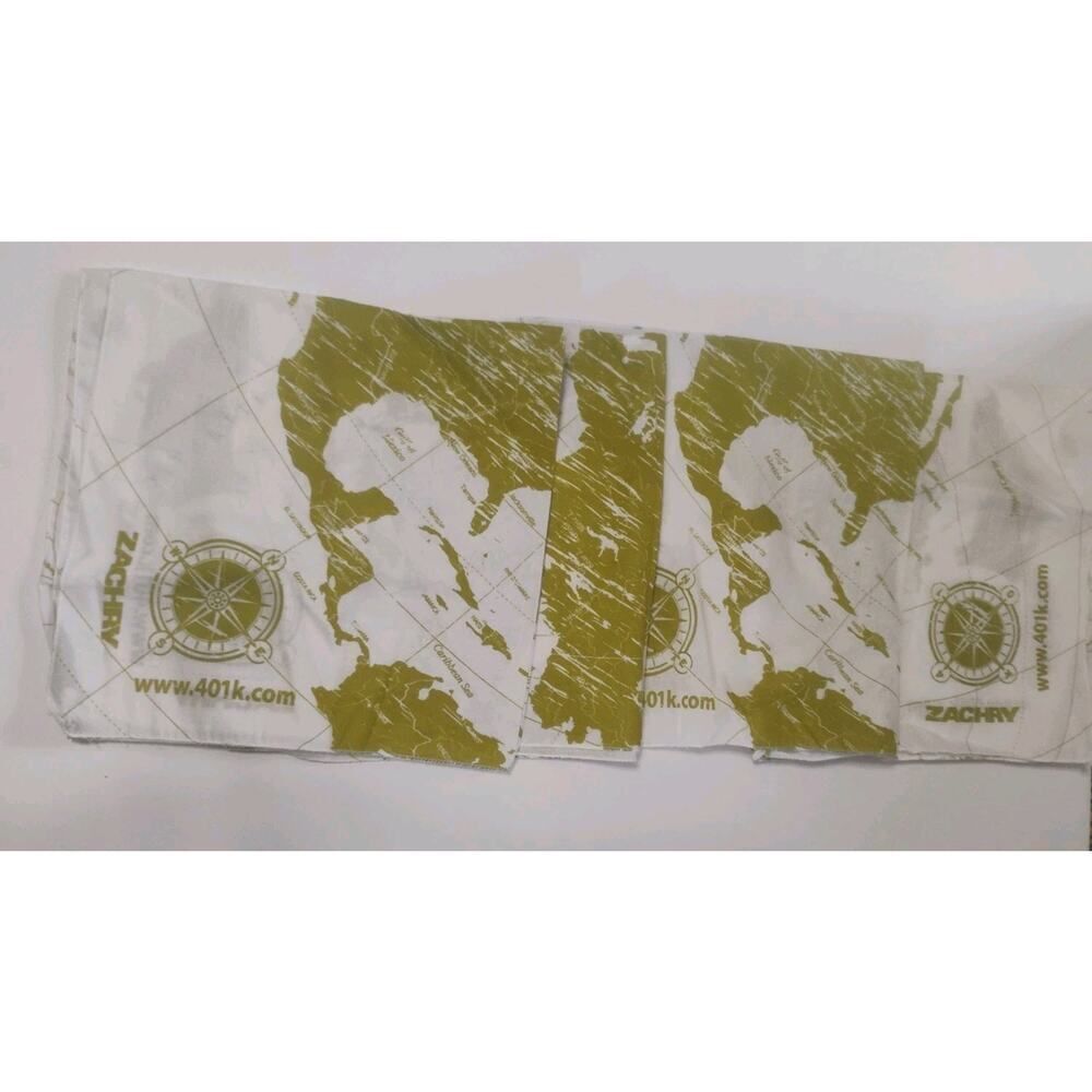 Zachary Map Bandana Lot Of 4 Map Green Design